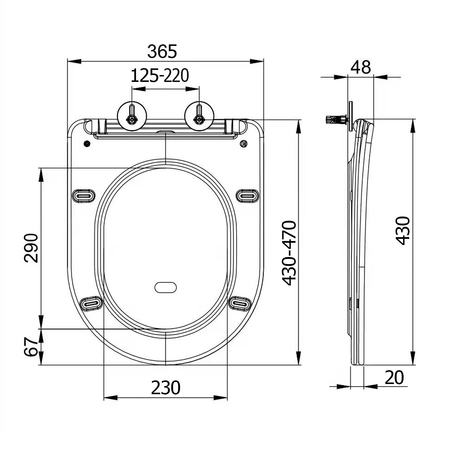 PACO deska WC, SLIM, Soft Close, Easy Take, czarny mat