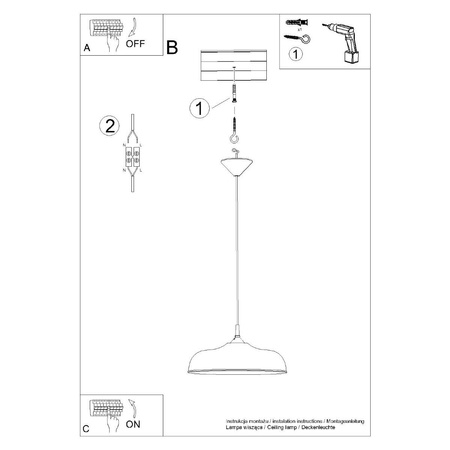 Lampa wisząca GINA biała