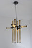 Lampa wisząca QUADRO-12 LED bursztynowe szklane klosze