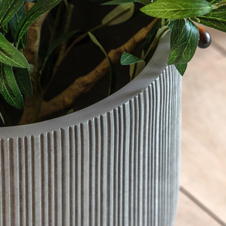 Denia Ribbed Outdoor Planter Grey 445x445x370mm
