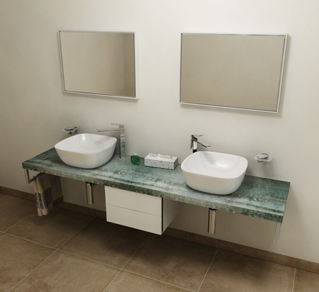 AVICE blat pod umywalkę 230x50cm, grubość 5cm, Aquamarine