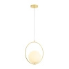 Lampa wisząca COSTA ROUND 35 cm - złota ring z białym kloszem