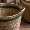 Storage Basket Black White Olive Stripe Nest s/3