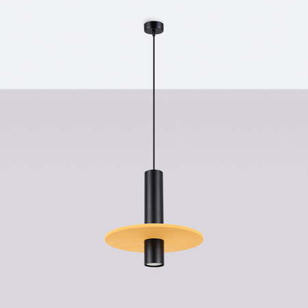 Lampa wisząca PELTA 1 czarna/żółta