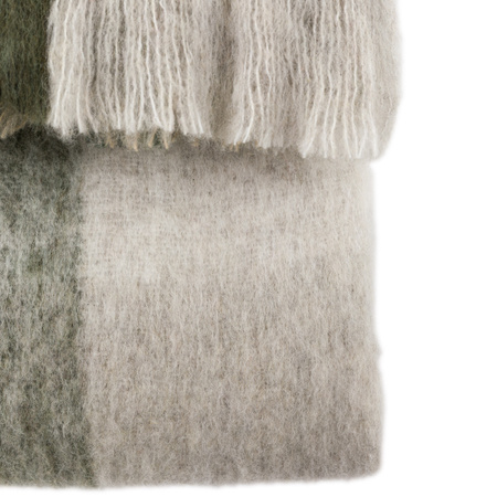 Heritage Check Faux Mohair Throw Green 1300x1700mm