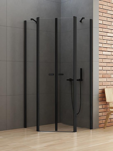 KABINA NEW SOLEO BLACK PIĘCIOKĄTNA U 80x80x195 CZYSTE 6mm ACTIVE SHIELD