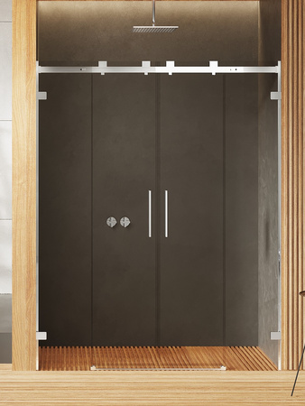 NZ4 Drzwi wnękowe SOFTI X 2D U 160x200 szkło czyste 8mm Active Shield 2.0