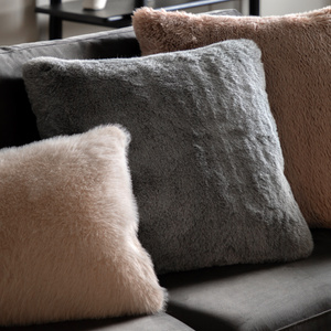 Roscose Faux Fur Cushion Smoke Grey 500x500mm