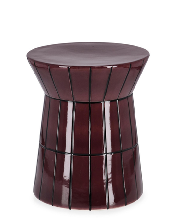 BIZZOTTO Stolik kawowy ABBES BORDEAUX 45 cm – terracotta, ręcznie wykonany, design eklektyczny