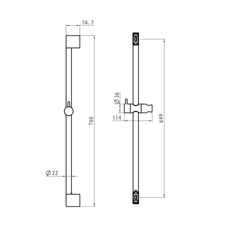 Zestaw prysznicowy z mydelniczką, uchwyt przesuwny 645mm, wąż 1500mm, chrom