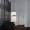 Lampa wisząca ARTDECO 35 cm - biało - złota do salonu