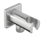 MINIMAL uchwyt prysznicowy okrągły, stały, z wylewką, stal nierdzewna mat