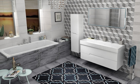 MEDIENA szafka umywalkowa 117x51x48,5cm, biały mat/biały mat