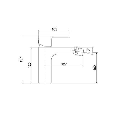 Bateria bidetowa Aquila Chrome