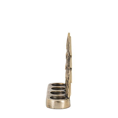Xmas Tree Tealight Holder Gold 235x70x185mm