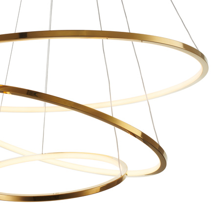 Lampa wisząca CIRCLE SLIM 40+60+80 cm - LED, ring złoty potrójny