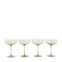 Coupe Glass Smokey Green (4pk) 113x113x150mm