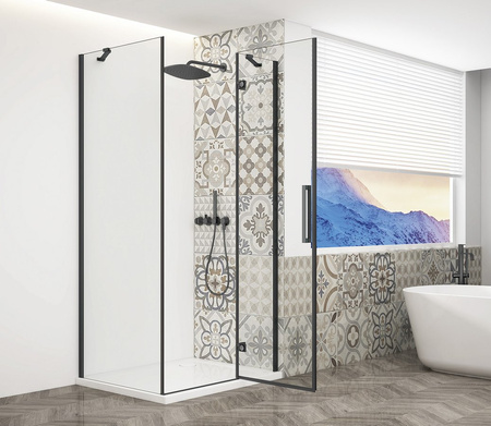 TRINITY BLACK kabina prysznicowa 1200x900mm, szkło czyste, prawe