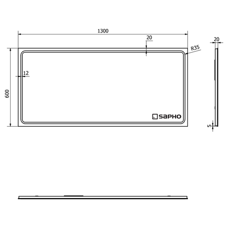 Lustro GEMINI z oświetleniem LED 130x60cm