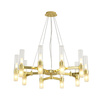 Lampa wisząca CANDELA-10, 85 cm - 10-ramienna oprawa sufitowa złota