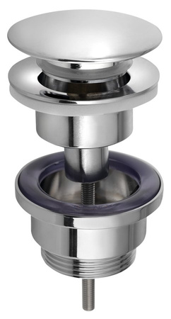 Korek umywalkowy 5/4“, klik-klak, duży grzybek, 10-55mm, chrom