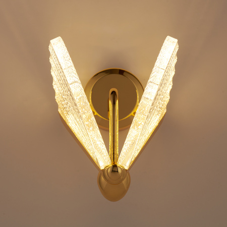 Lampa ścienna BEE LED 22 cm - złoty kinkiet dekoracyjny