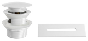 SET maskownica przelewu, odpływ wannowy 6/4", klik-klak, biały połysk