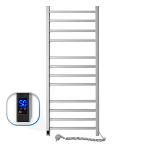 Elektryczny grzejnik łazienkowy drabinkowy NIERDZEWNY LOFT Sensor 500х1200 Prawa strona podłączenia, sterowanie dotykowe, regulator temperatury, Timer wyłączania