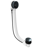 Zestaw odpływowy z korkiem automatycznym, długość 1000mm, korek 72mm, czarny mat