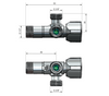 ARCO zawór kątowy podwójny A-80 1/2"x3/8"x3/8",dwudrożny, anticalc