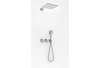 AXEL BRUSHED NICKEL Zestaw prysznicowy z deszczownicą 25cm i słuchawką