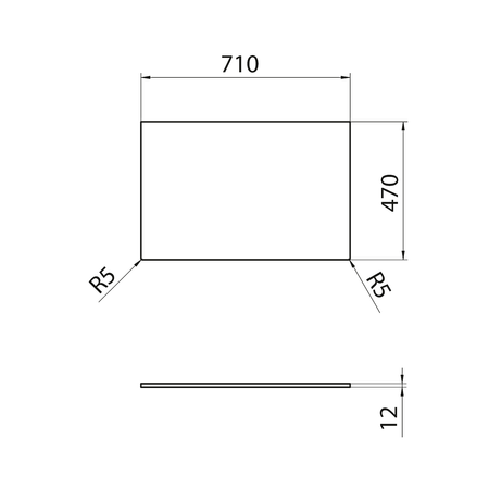 Blat Rockstone 71x1,2x47cm, biały mat