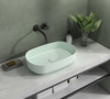 INFINITY OVAL umywalka ceramiczna nablatowa 55x36cm, mint