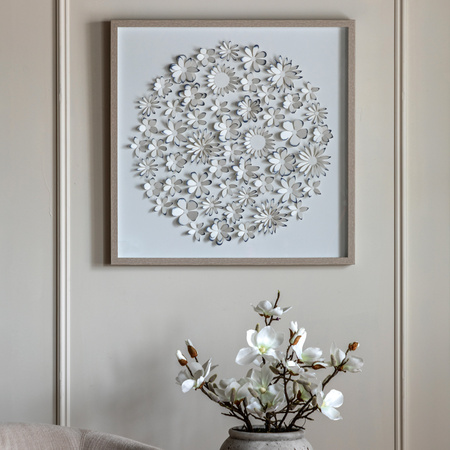 Unfurling Petals Framed Art 680x30x680mm