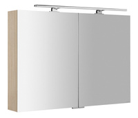 MIRRÓ szafka z lustrem z oświetleniem LED, 100x70x16cm, wiąz Bardini
