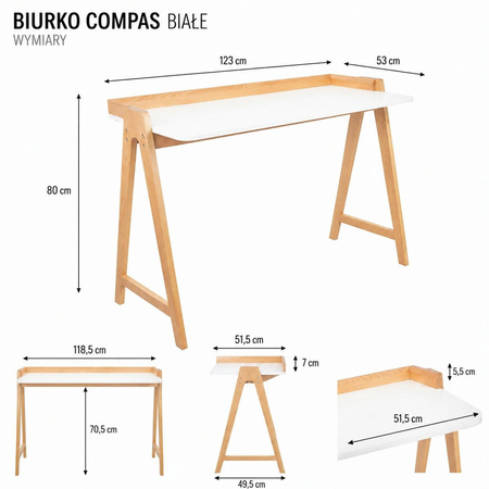 Biurko COMPAS białe