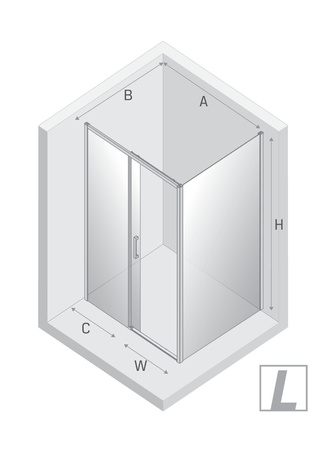 NZ4 Kabina prysznicowa PRIME GUNMETAL BRUSHED 1D prostokątna L 160x90x200 szkło czyste 6mm Active Shield 2.0
