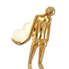 Lampa podłogowa WOMAN 180 cm –  złota figura kobiety z białymi kloszami