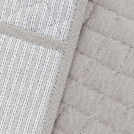 Woven Striped Double Oven Glove Grey 180x900mm