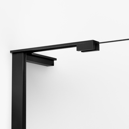 Parawan nawannowy NESTA BLACK stały U 80x140 szkło czyste 8mm Active Shield 2.0 - WSPORNIK KĄTOWY