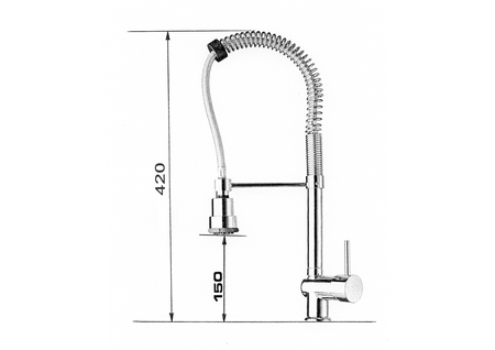 RHAPSODY PROFESSIONAL bateria kuchenna z wysuwaną wylewką, chrom