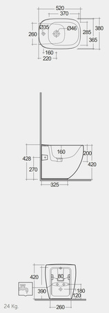 ILLUSION Bidet stojący 52x38 cm biały połysk