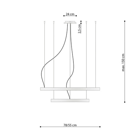 Żyrandol RIO 2 55/78 biały LED 4000K