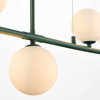 Lampa wisząca MODERNO 80 cm -szmaragdowa z białymi kloszami