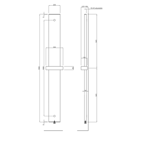 OTHELLO MONO SLIM grzejnik 300x1890mm, biały mat
