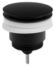 Odpływ umywalkowy 5/4”, klik-klak, duży korek, 10-45mm, czarny mat