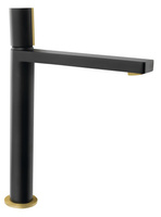 KAISA bateria umywalkowa, wysoka, chrom, 235mm, czarny/złoty szczotkowany