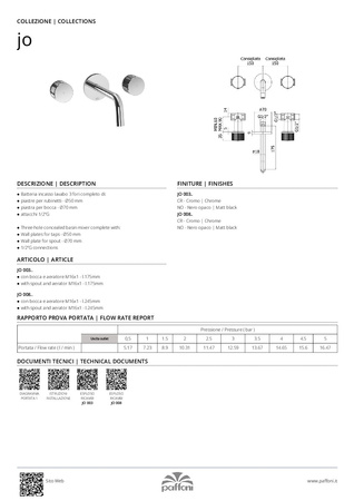 Bateria umywalkowa podtynkowa L-178mm-Paffoni/kolekcja Joker