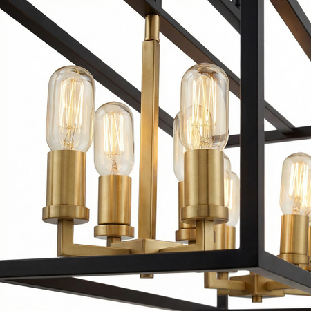 LAMPA WISZĄCA LOFT CZARNO-MOSIĘŻNA WALDORF W8