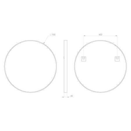 NOTION lustro w ramie, ø 70cm, złoty mat